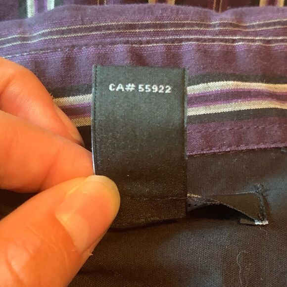 3 for $30! Claiborne purple stripped button down shirt - Picture 4 of 9